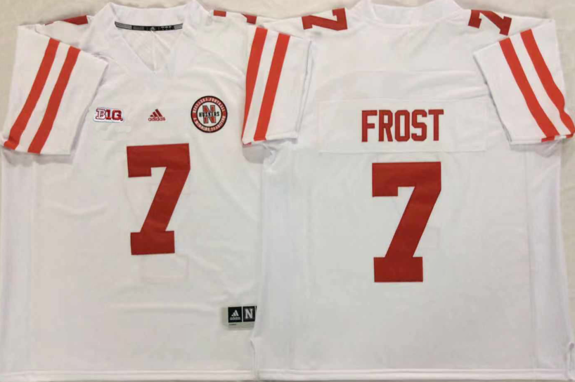 NCAA Men Nebraska Huskers White 7 FROST